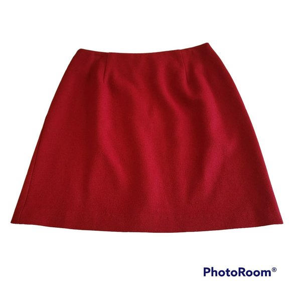 ILYSE HART LTD Women's Size 10 Red 100% Wool Pencil Skirt - Picture 1 of 8